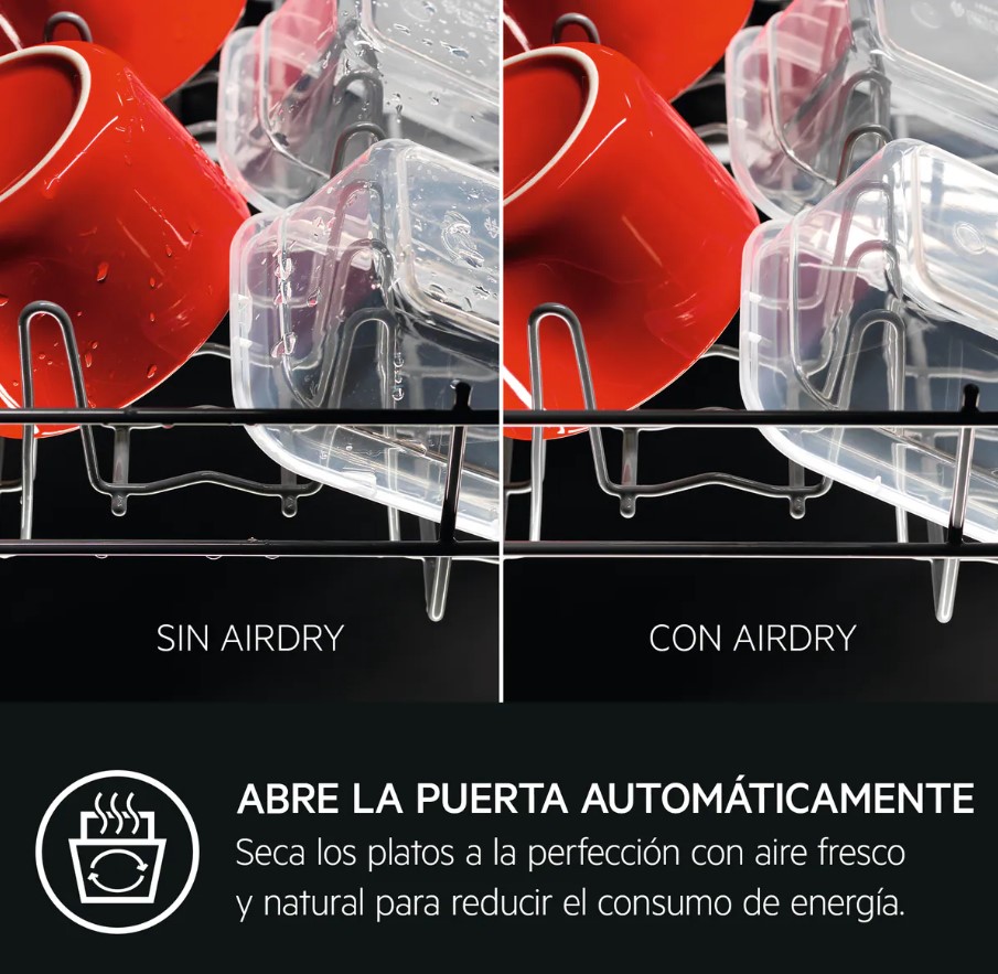 AEG FFB83816PM, lavavajillas, serie 9000, AirDry, 3 bandejas ComFortLift, inox, clase D