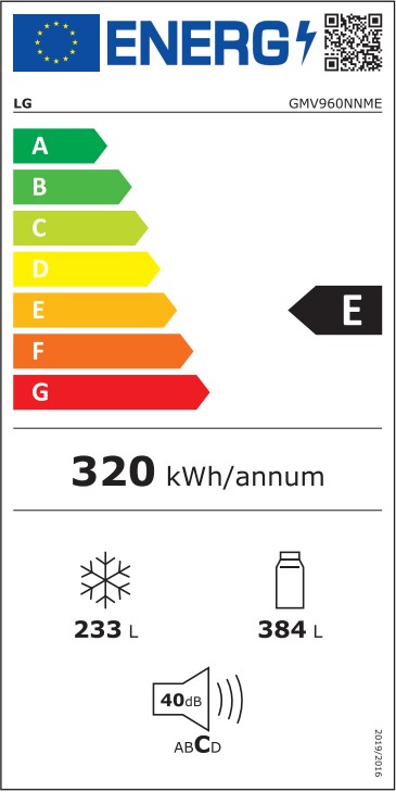 LG GMV960NNME, frigorífico americano combi, Intaview MoodUp, Door Cooling+, 1,86m, multicolor, clase E