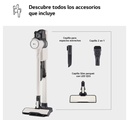 LG A9K Lite1C, aspirador escoba, 220w succión, sistema de compresión de polvo, filtro HEPA, blanco
