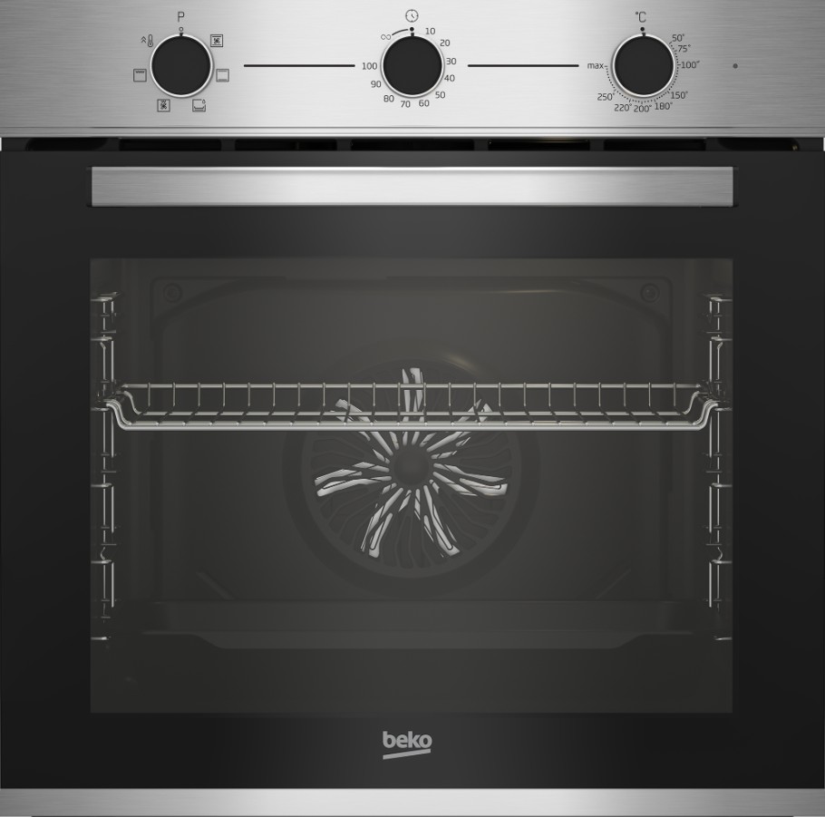 Beko BBSE12120XD, pack horno + placa, horno multifunción, 72 l, placa vitrocerámica, 3 zonas, 59 cm, Inox