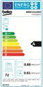 Beko BBSE12120XD, pack horno + placa, horno multifunción, 72 l, placa vitrocerámica, 3 zonas, 59 cm, Inox