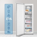 Hisense FV354N4BWE, congelador de 1 puerta, Metal Cooling, Multi-Air Flow, Micro Vents Cooling, blanco, clase E