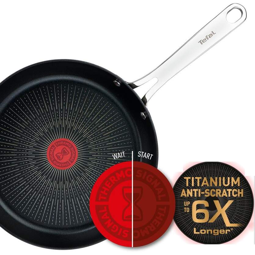 Tefal Unlimited premium, sartén con revestimiento de titanio, 20-24-28cm, para todo tipo de cocinas