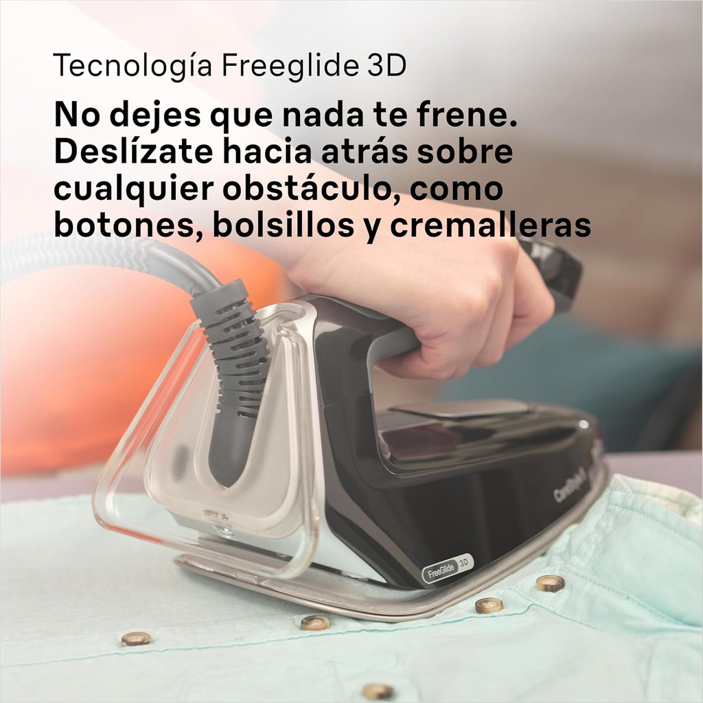 Braun IS5249BK, centro de planchado CareStyle 5, FreeGlide 3D, FastClean Ultimate, 2400w, 7,5 bares, negro