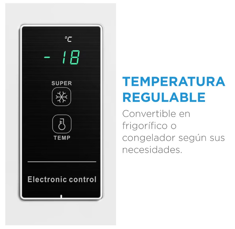 Midea MDRC207FEE01, congelador horizontal, 85cm, 142l, controlador electrónico, blanco