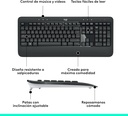 Logitech MK540 Advanced, teclado + ratón inalámbrico, 36 meses batería