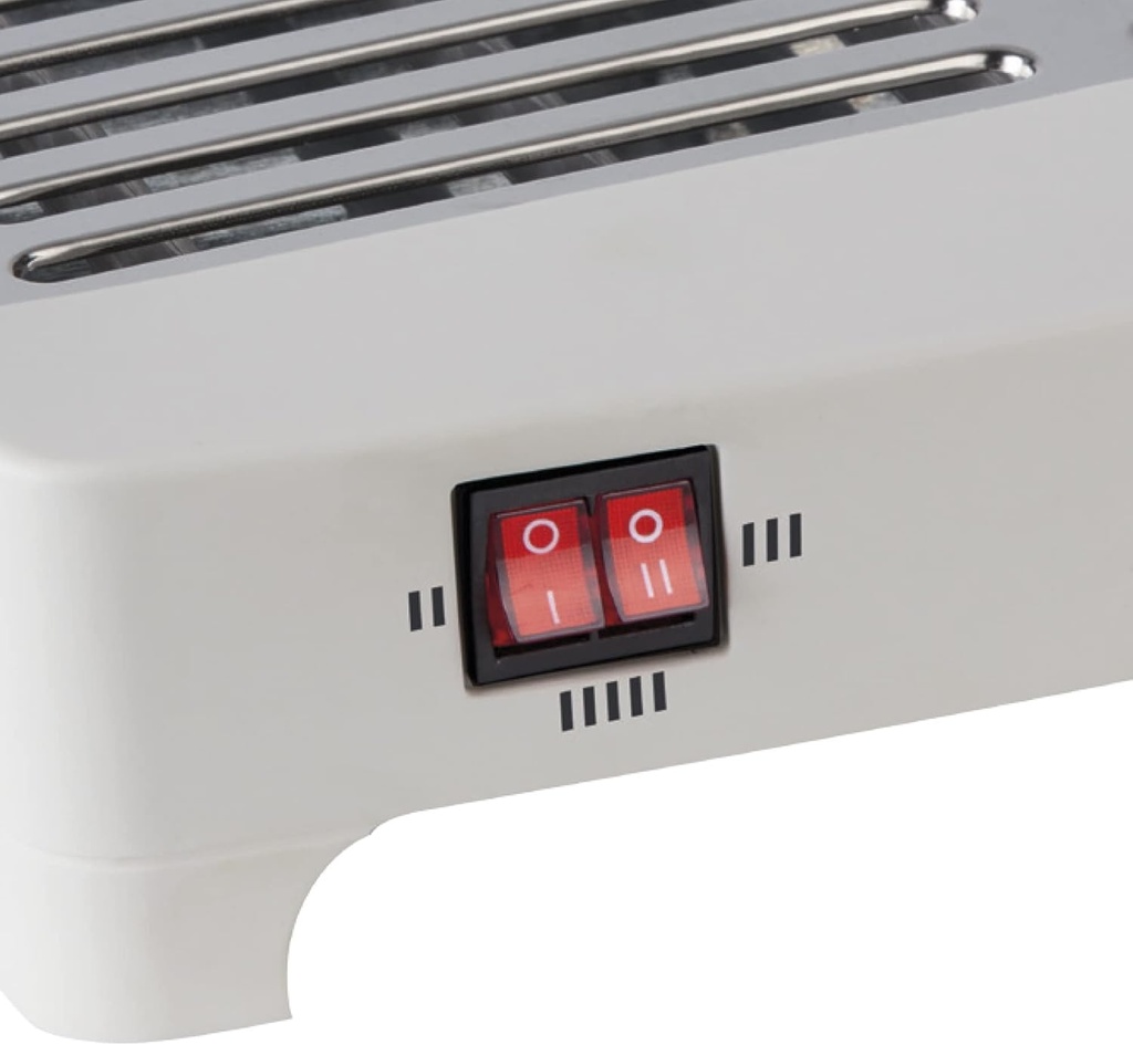 Jata TT5016, tostadora horizontal, 1000w, 35x25cm, 3 niveles de calor, bandeja recogemigas, blanco
