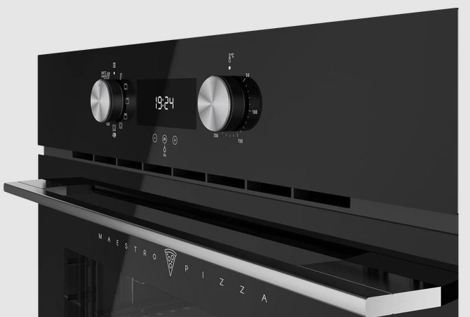 Teka HLB 8510 P BK, horno multifunción, pirolítico, Maestro Pizza, cristal negro, programa 340ºC