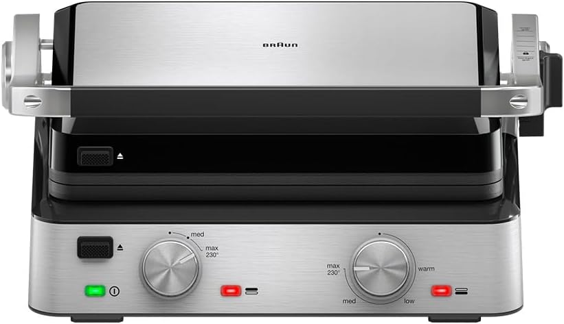 Braun CG7020, multigrill 7, 2000W, bandeja recogegrasa, controles de temperatura independientes, inox