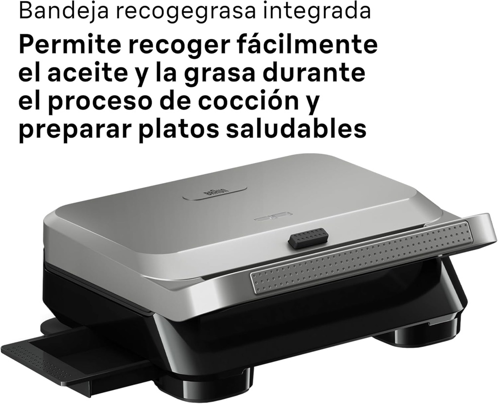 Braun SM5006, Sandwichera gofrera SnackMaker 5 , 800 W, 2 tipos de placas, plata