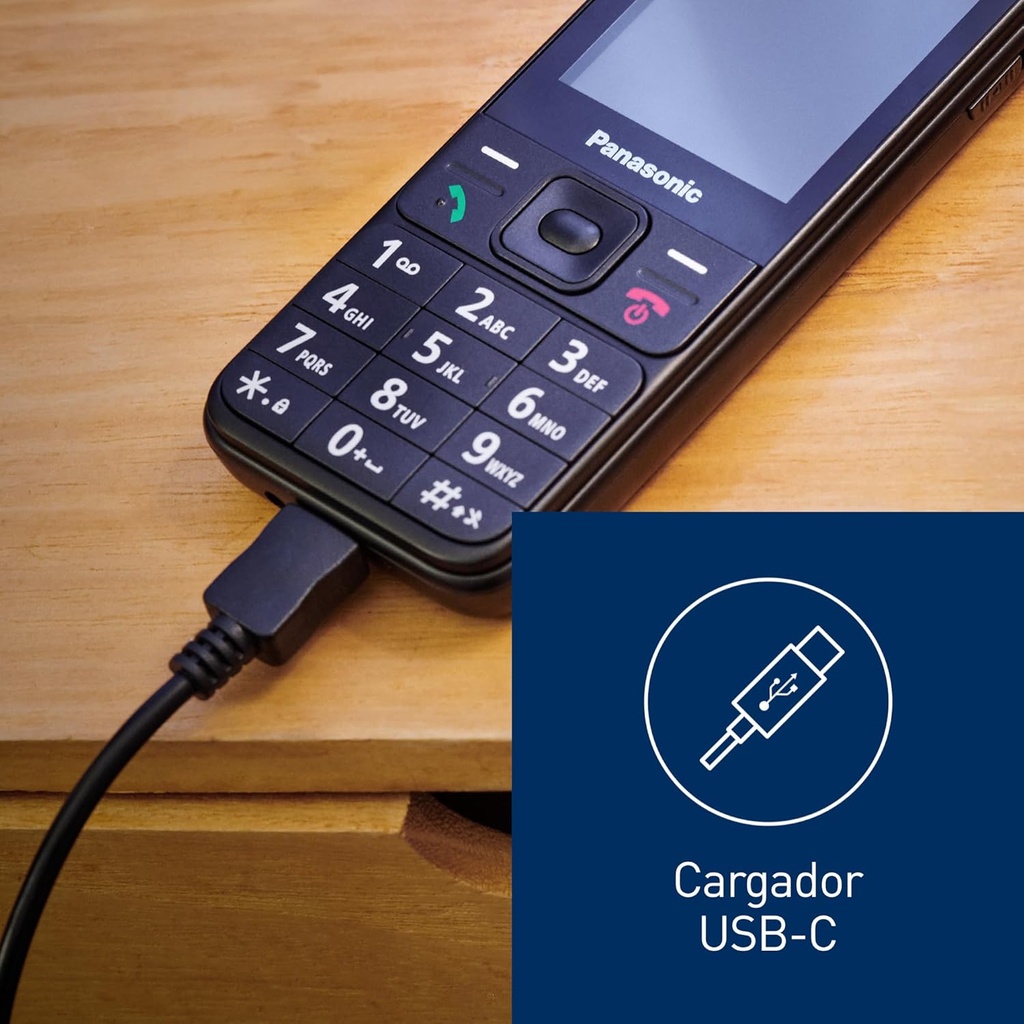 Panasonic KX-TF200 Teléfono Móvil, Doble Banda GSM 900/1800 MHz, LCD TFT en Color de 2,4", Cámara de 0,3 MP, MP3 y Radio FM,
