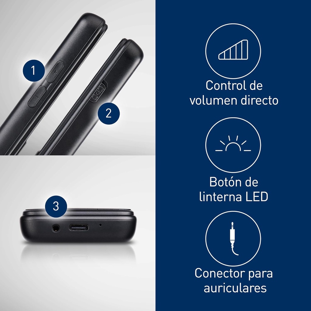 Panasonic KX-TF200 Teléfono Móvil, Doble Banda GSM 900/1800 MHz, LCD TFT en Color de 2,4", Cámara de 0,3 MP, MP3 y Radio FM,