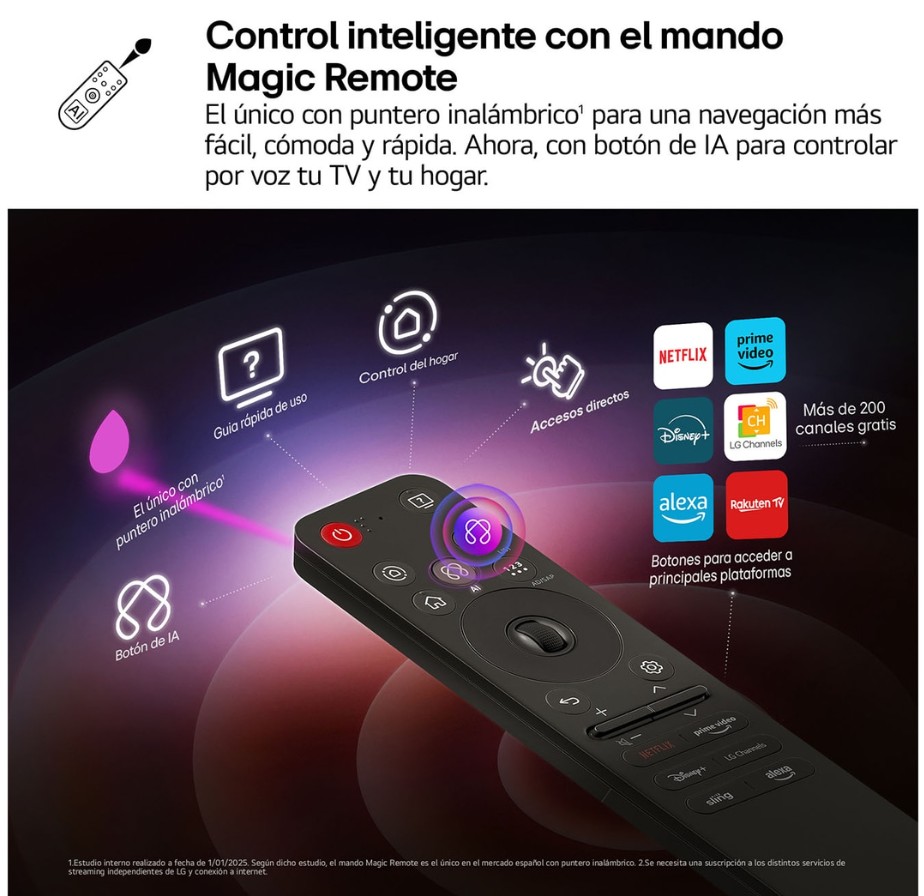 LG OLED97G54LW, TV OLED 97", 4K, 120Hz, procesador 4K IA α11 Gen2, Smart TV