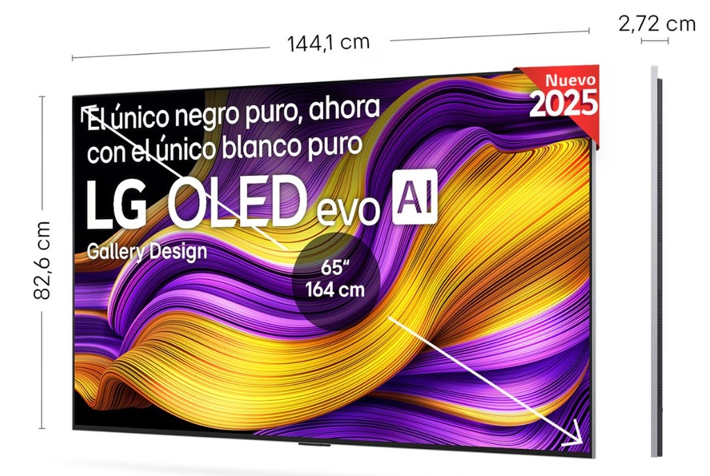 LG OLED65G54LW, TV OLED 65", 4K, 120Hz, procesador 4K IA α11 Gen2, Smart TV