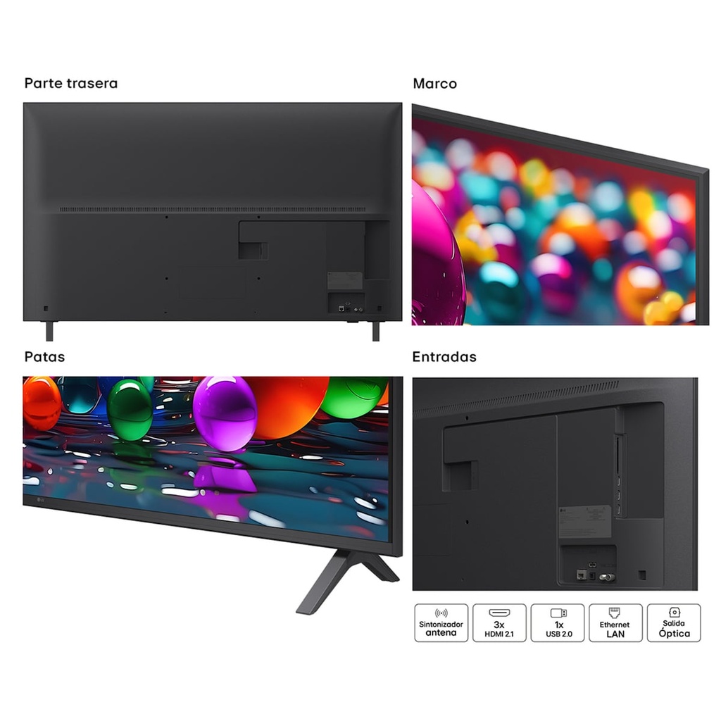 LG 55UA75006LA, TV LED 55'', 4K Ultra HD, 60 Hz, WebOS25, Smart TV