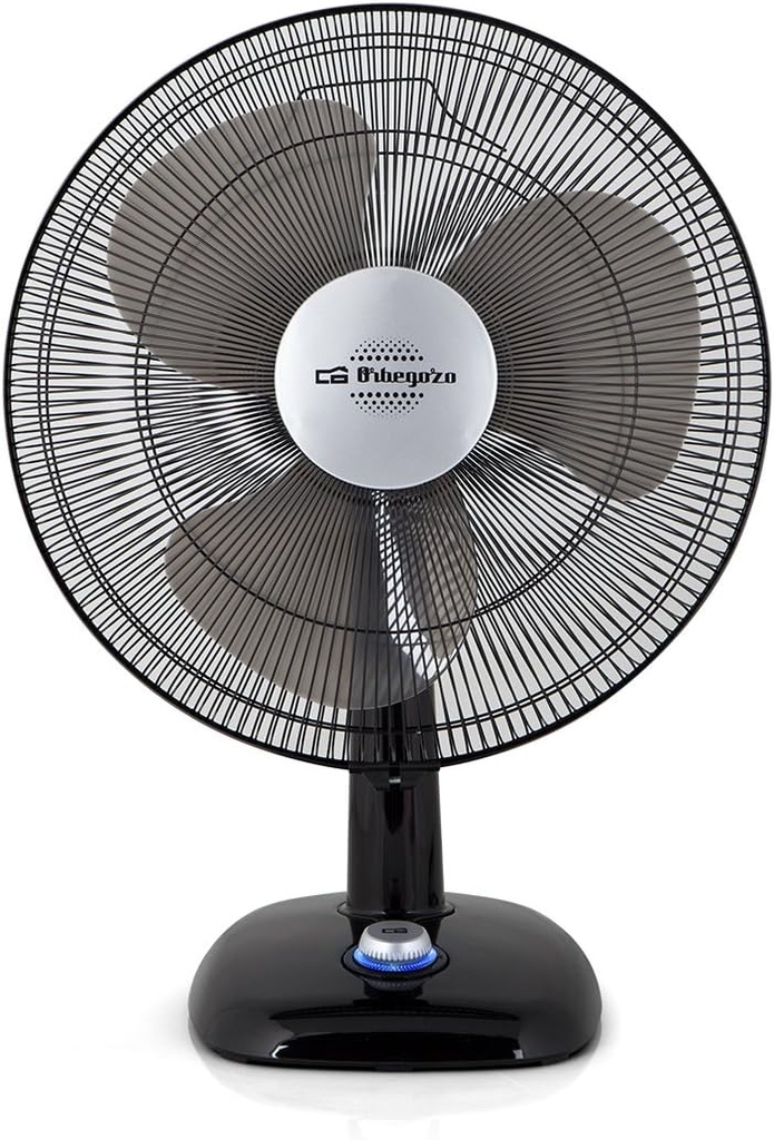 Orbegozo TF 0124, ventilador de mesa, 25W, 2 velocidades, oscilante, negro