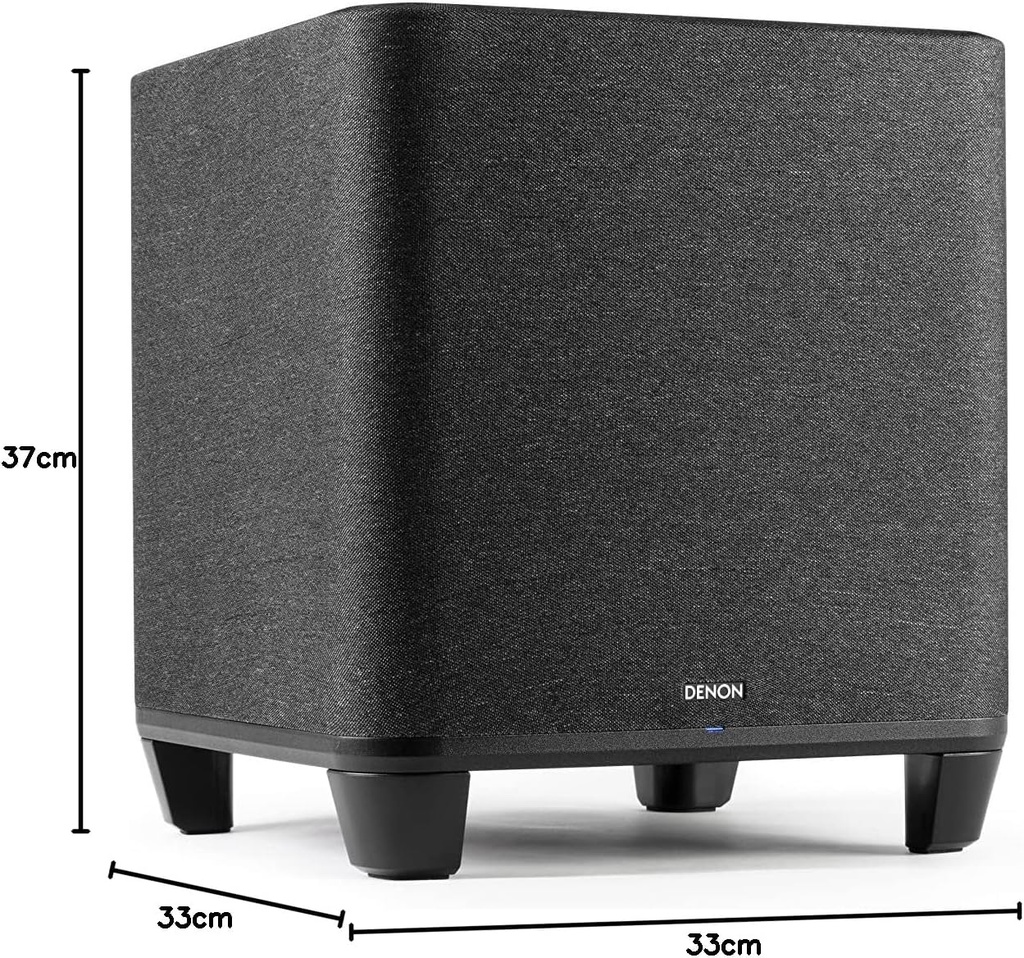 DENON Subwoofer inalámbrico con HEOS Integrado, WiFi, Amplificador de Clase D, Caja de Graves de 8 Pulgadas para Cine en casa y música