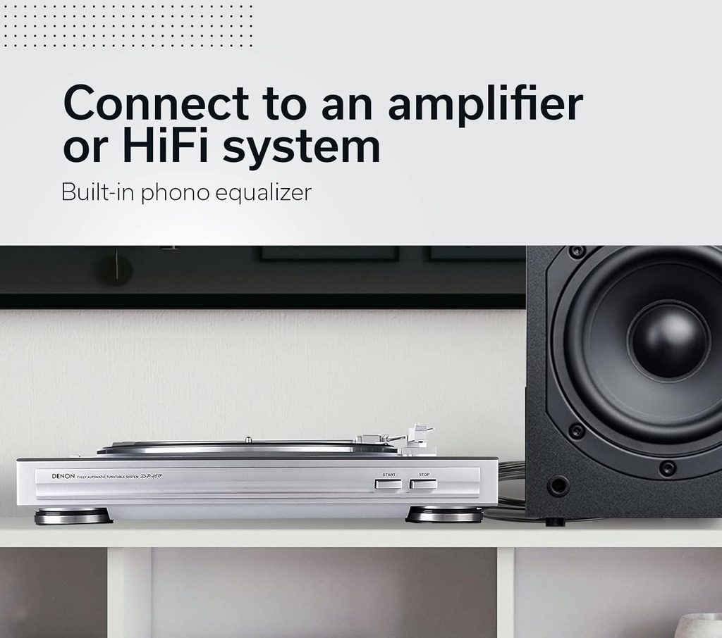 DENON DP-29F, Giradiscos HiFi con Previo Phono incluido, tamaño MIDI, tracción por correa