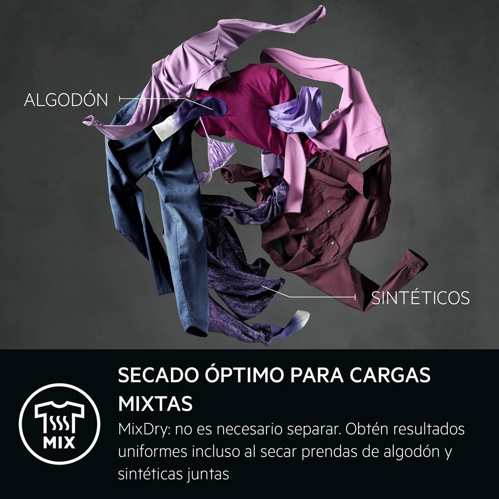 AEG TR818A4OB Secadora con bomba de calor 8 Kg, libre instalación