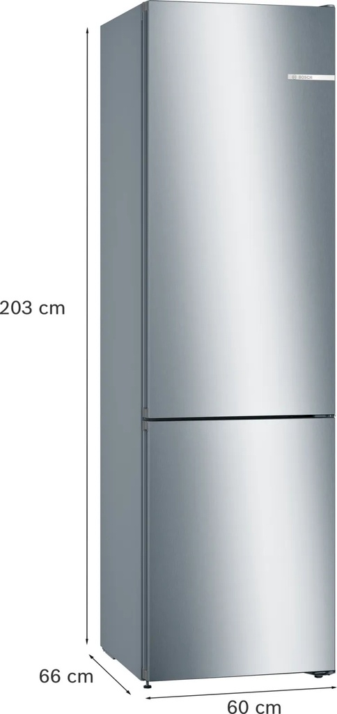 Bosch KGN39VIEB, Frigorífico combinado de libre instalación 203 x 60 cm Acero antihuellas, Total NoFrost