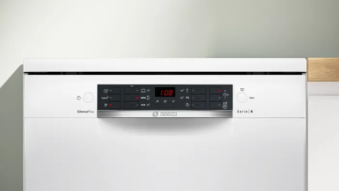 Bosch SMS46KW02E, Lavavajillas de libre instalación, serie 4, 60 cm Blanco