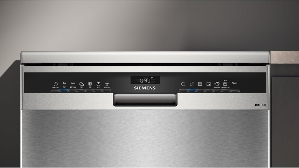 Siemens SN23HI02ME, Lavavajillas libre instalación, 60 cm, iQ300, acero antihuellas