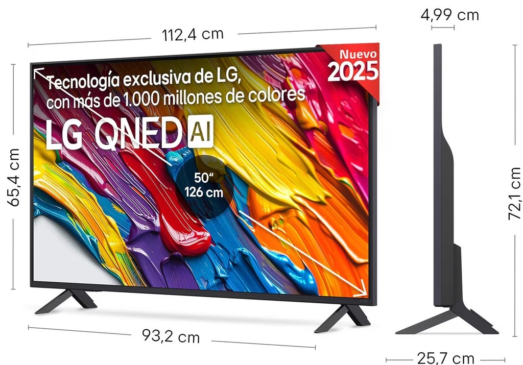 LG 50QNED82A6B, TV QNED 50", 4K Ultra HD, 60Hz, webOS 25