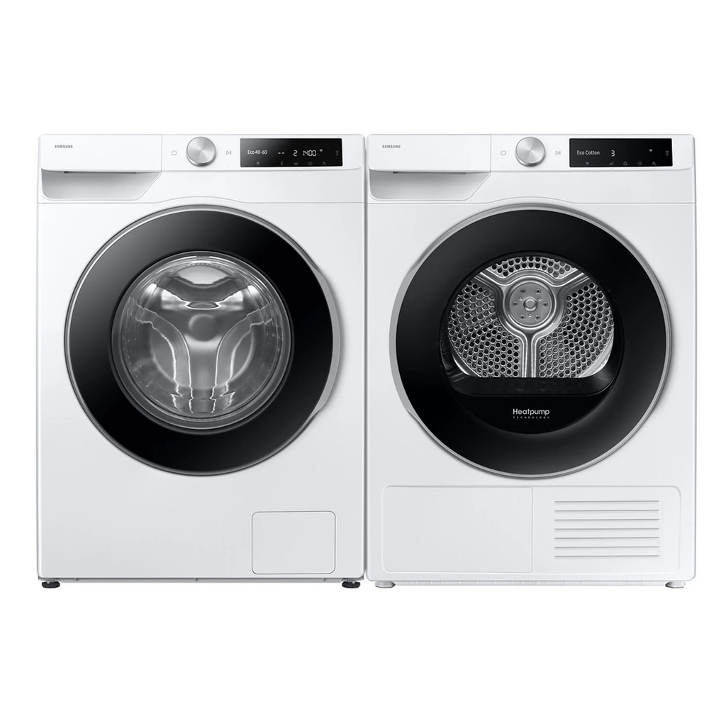 Samsung DV90DG6845LKU3, Secadora bomba de calor, 9 kg, 18 programas, Wifi, blanco