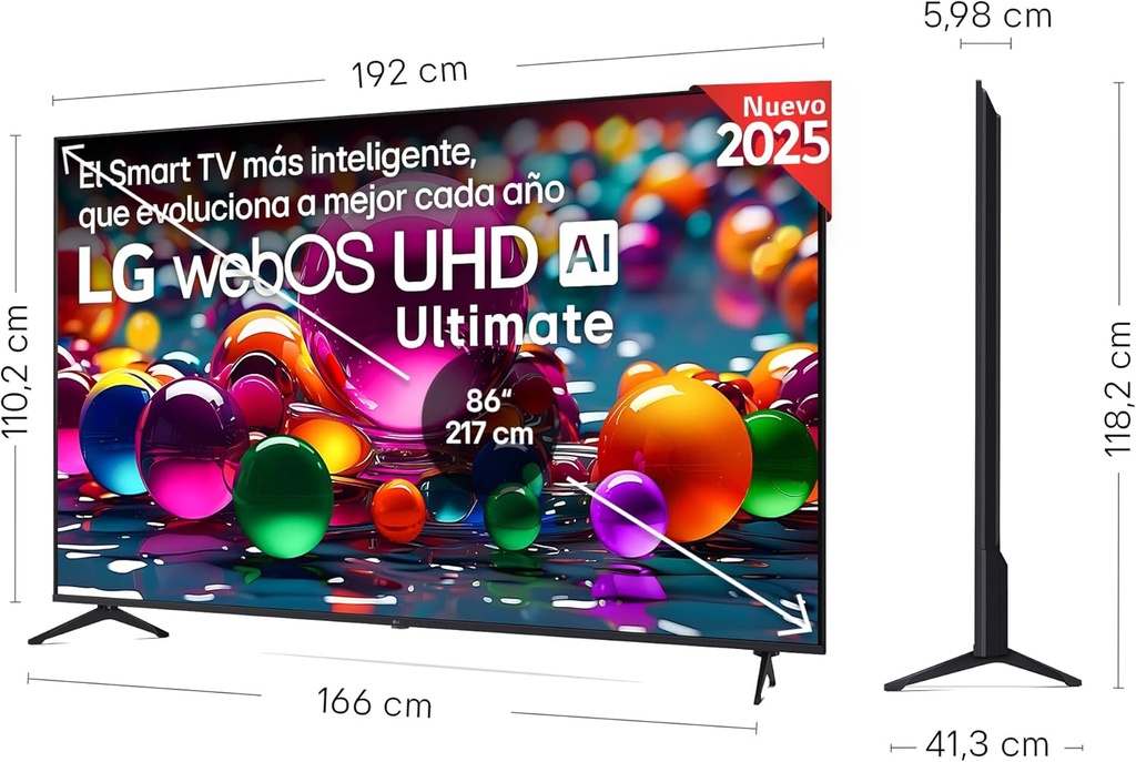 LG 86UA75006LA, TV LED 86'', 4K Ultra HD, 60 Hz, WebOS25