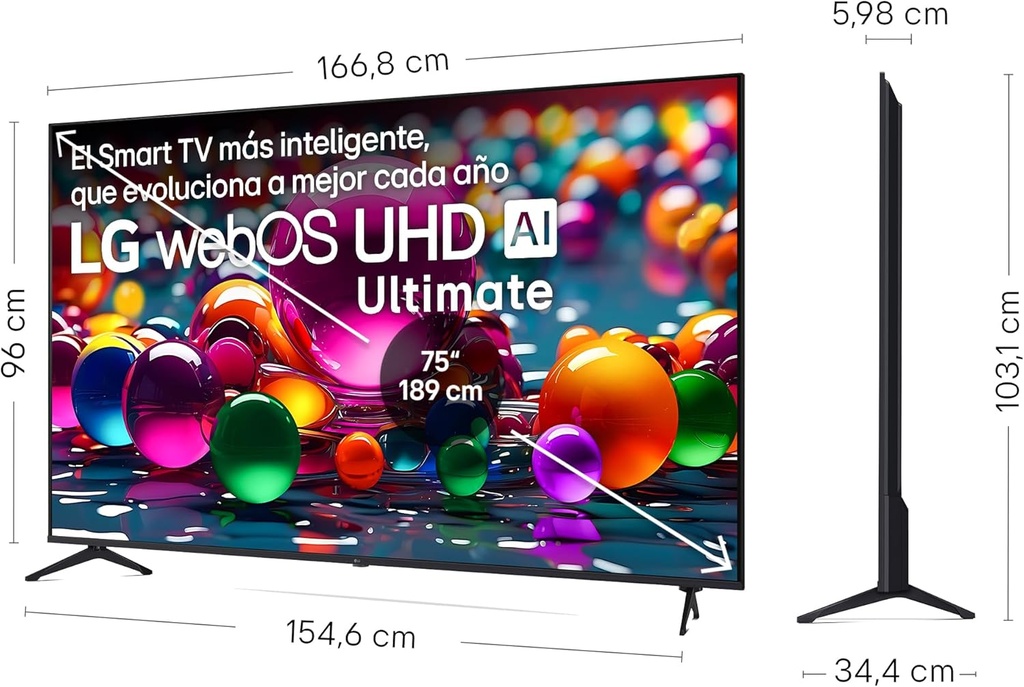 LG 75UA75006LA, TV LED 75'', 4K Ultra HD, 60 Hz, WebOS25