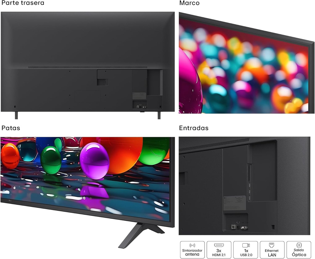 LG 65UA75006LA, TV LED 65'', 4K Ultra HD, 60 Hz, WebOS25