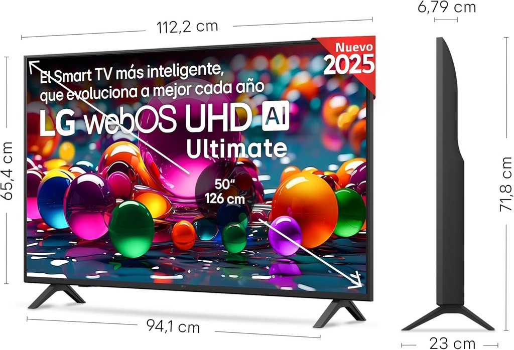LG 50UA75006LA, TV LED 50'', 4K Ultra HD, 60 Hz, WebOS25