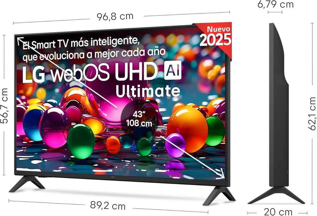 LG 43UA75006LA, TV LED, 4K Ultra HD, 60 Hz, WebOS25