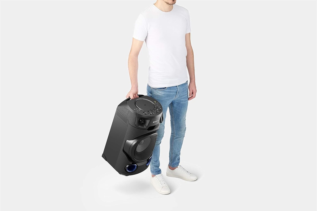 Sony MHC-V13, altavoz de fiesta, potente Bluetooth, iluminación multicolor, reproductor de CD, entrada de micrófono