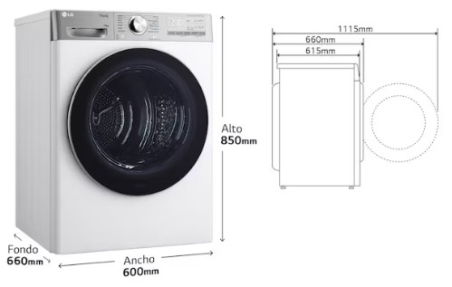 Secadora 10kg, C, con Bomba de calor Dual Inverter, Blanco, Serie 900