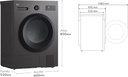 LG RHA1008NDK Secadora 8kg, D, con Bomba de calor , Negro grafito silver, Serie 100