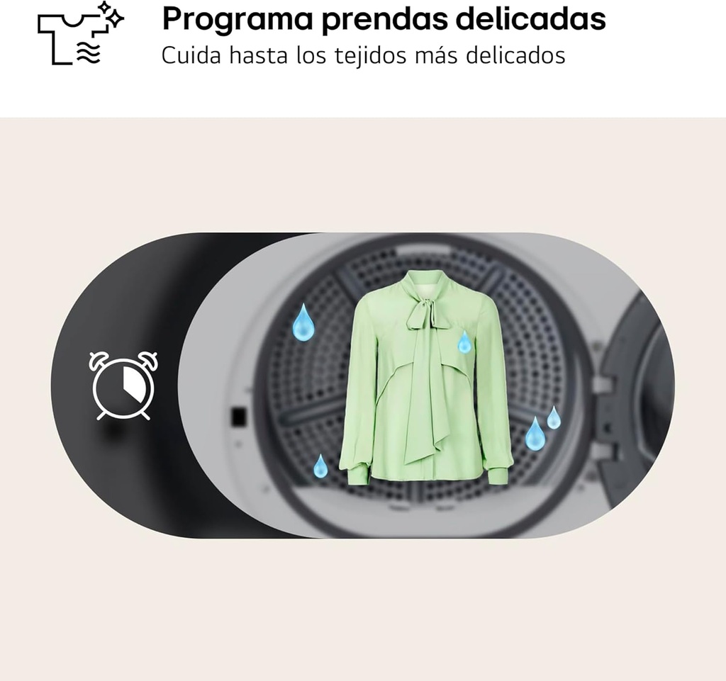 LG RHA1008NDK Secadora 8kg, D, con Bomba de calor , Negro grafito silver, Serie 100