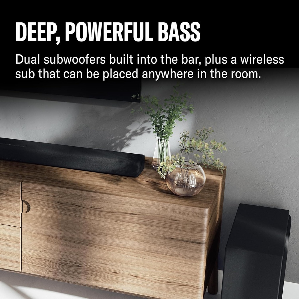 Yamaha SR-X50A, Barra de Sonido True X Bar 50A con Dolby Atmos, subwoofer inalámbrico y Alexa Incorporado, Negro