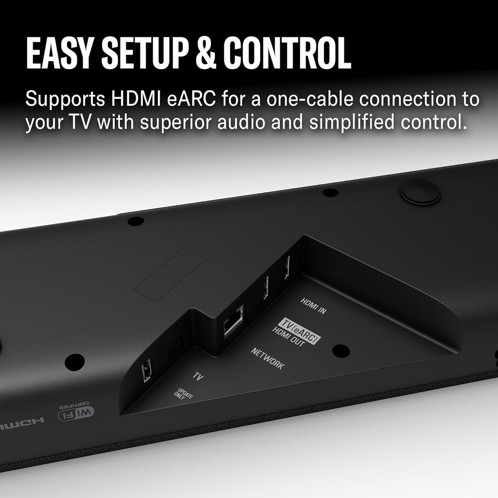 Yamaha SR-X50A, Barra de Sonido True X Bar 50A con Dolby Atmos, subwoofer inalámbrico y Alexa Incorporado, Negro