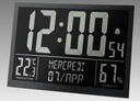 Muse M-160 WMC, Reloj de pared, Display LED con día de la semana, Mes, Temperatura, Humedad, Calendario, Alarma y funciones de reloj