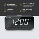 Muse M-192 CR,  Radio despertador FM/AM PLL con 20 presintonías, Pantalla LED de 1,8'' con tres niveles de intensidad, Radio, zumbador, snooze, sleep y siesta