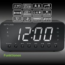 Muse M-192 CR,  Radio despertador FM/AM PLL con 20 presintonías, Pantalla LED de 1,8'' con tres niveles de intensidad, Radio, zumbador, snooze, sleep y siesta