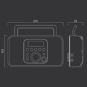 Muse M-091R, Radio portátil FM/AM PLL, 20 presintonías para emisoras (10 FM + 10 MW), Pantalla LCD, Reloj con alarma, Despertador por radio o buzzer, Entrada auxiliar, Alimentación por corriente o pilas