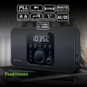 Muse M-091R, Radio portátil FM/AM PLL, 20 presintonías para emisoras (10 FM + 10 MW), Pantalla LCD, Reloj con alarma, Despertador por radio o buzzer, Entrada auxiliar, Alimentación por corriente o pilas