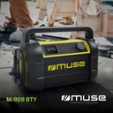 Muse M-928-BTY, Radio de trabajo con Bluetooth. Radio FM PLL, NFC, Potencia de salida 20W, Pantalla de 0,5''