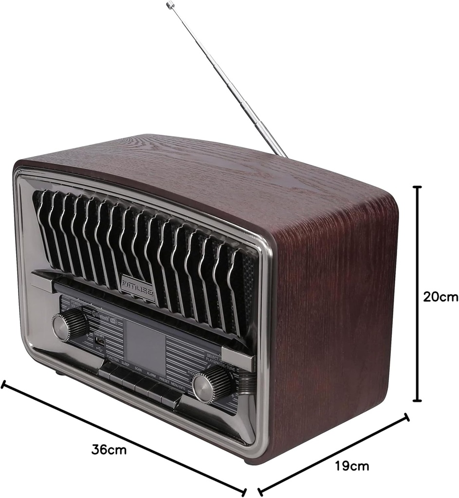 Muse M-135 DBT Radio Digital, Dab+ FM, Radio Reloj Dual Alarma, Pantalla LCD, 2 x 5 vatios