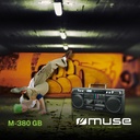 Muse M-380 GB, reproductor CD, cassette, radio FM/MW, Bluetooth, 80W, negro