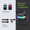 Muse M-530 KA, Altavoz BT Karaoke, Potencia 30W, con 6 Modos de luz. IPXS, Sonido de acompañamiento. Entrada Auxiliar, Toma de Auriculares, Entrada de Mic, Puerto USB