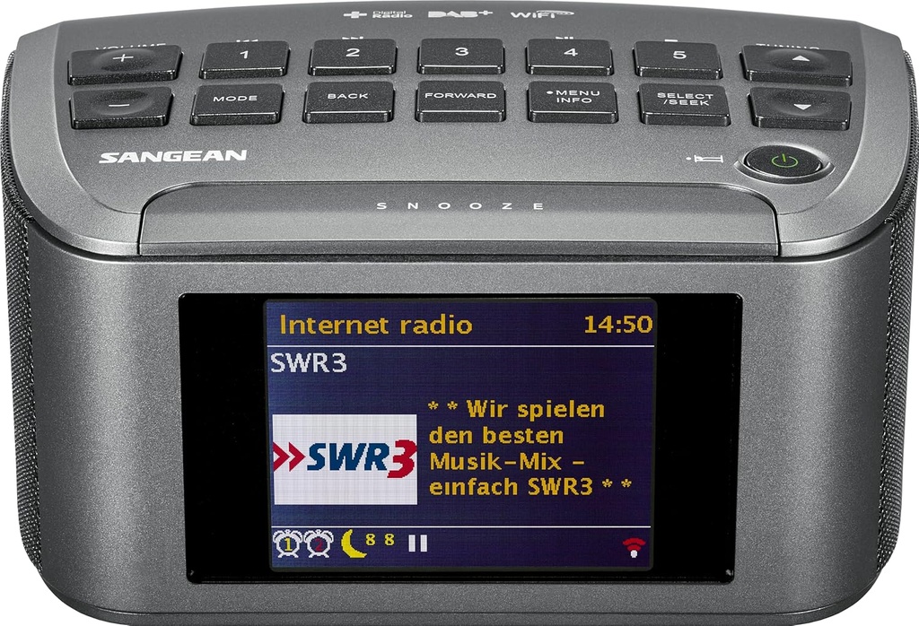 Sangean RCR-11 WF, radio de internet, Pantalla de 3.2", Dab+, WiFi, MP3/WMA, negro