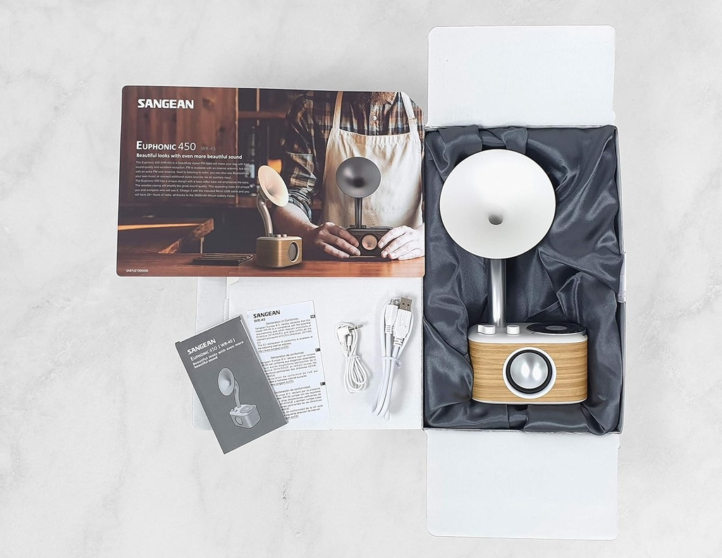 Sangean WR-45, (Euphonic 450), Chopin Gold (BT/FM/Bateria)